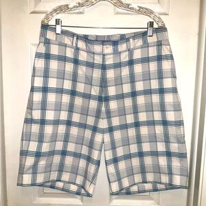 Pebble Beach Performance Shorts Mens‎ Blue White Plaid Size 36